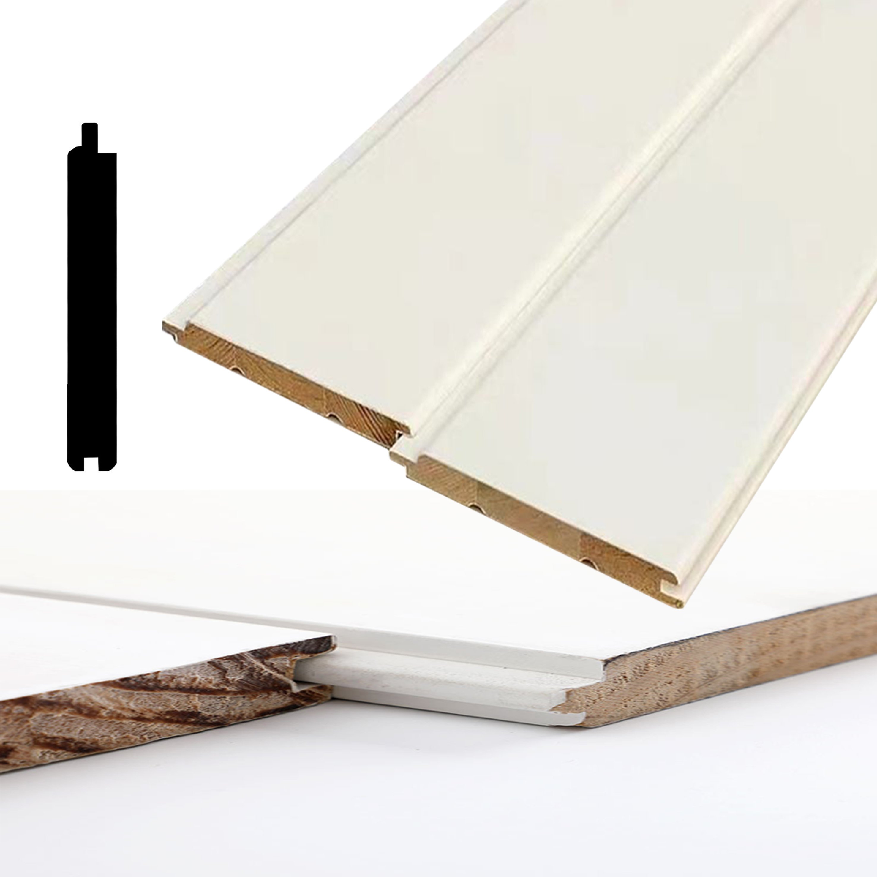 White Primed Wood Shiplap Wall Paneling