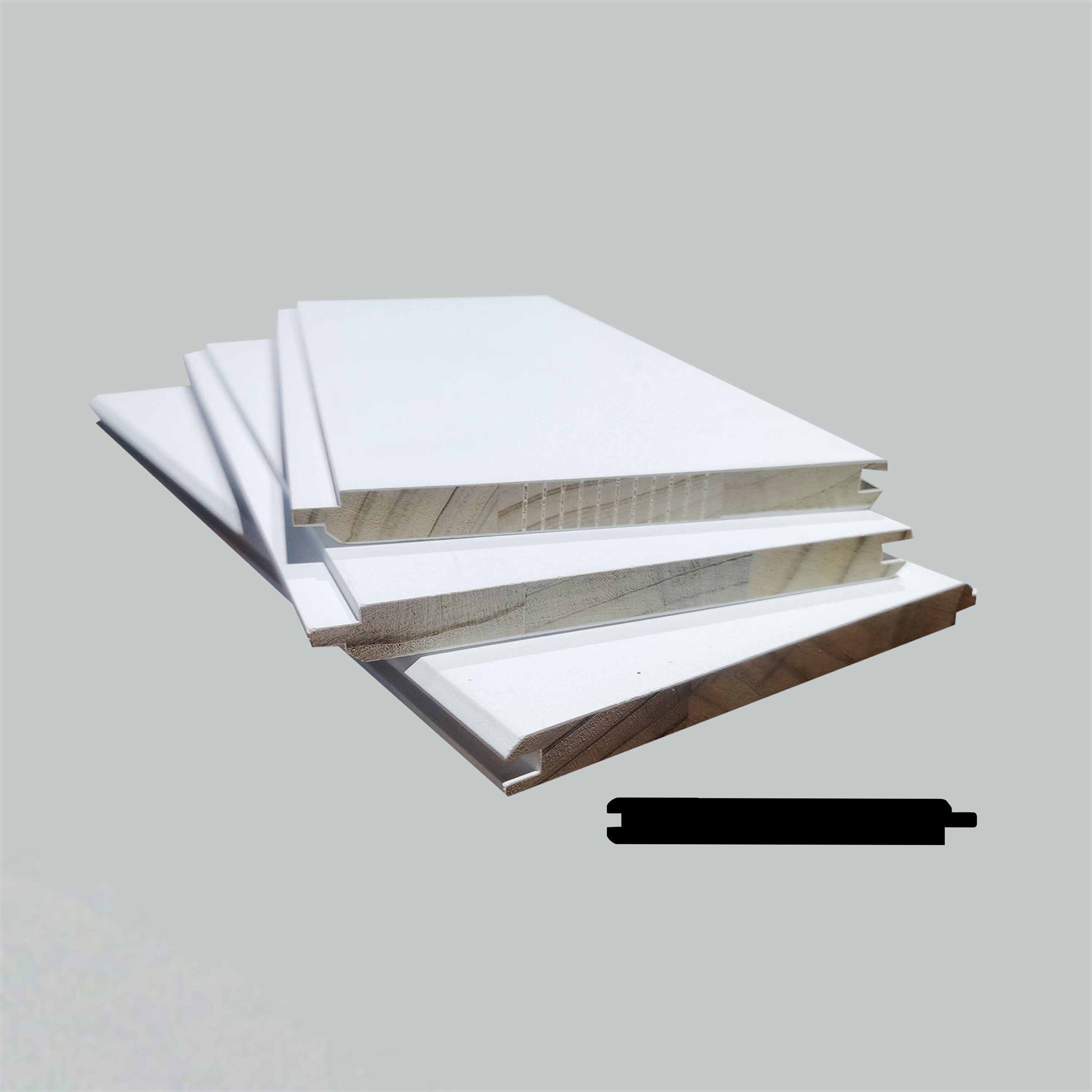 White Primed Wood Shiplap Wall Paneling