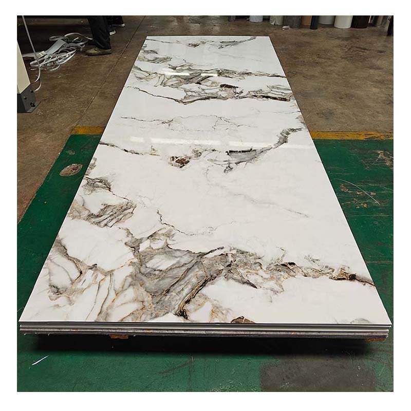 Interior UV Charcoal Board Flat Modern Decoration WPC Marble Wall Panel