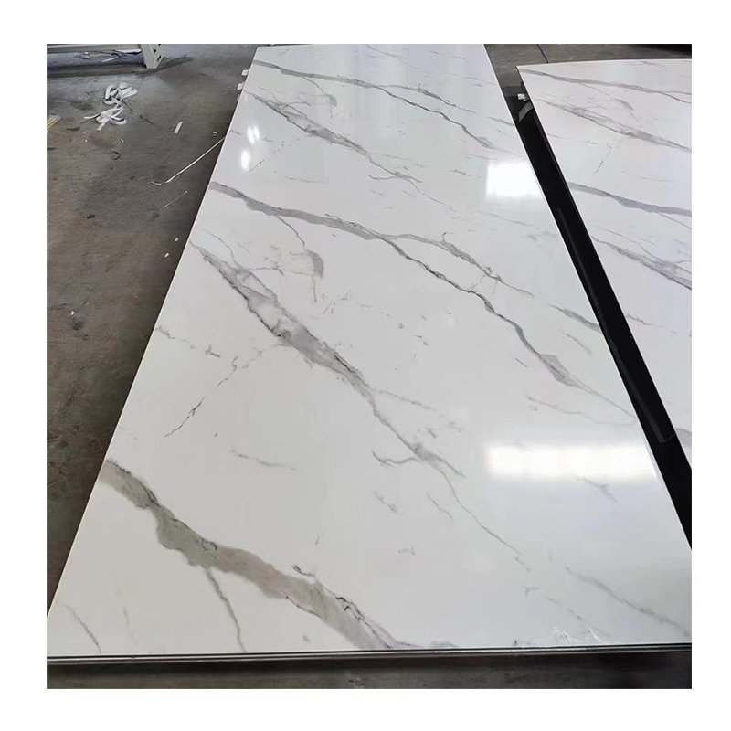 Interior UV Charcoal Board Flat Modern Decoration WPC Marble Wall Panel