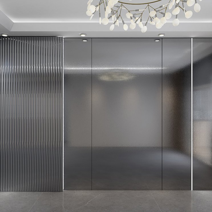 bamboo fiber wallboard Metal Carbon Crystal Board Large Size Background Wall Co-extrusion WPC Solid Wallboard