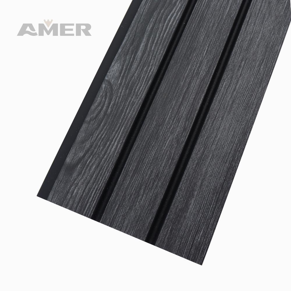 Amer factory wholesale Wooden Grain Pvc Wpc Wall Panels Designs For Decoration PS wall panel