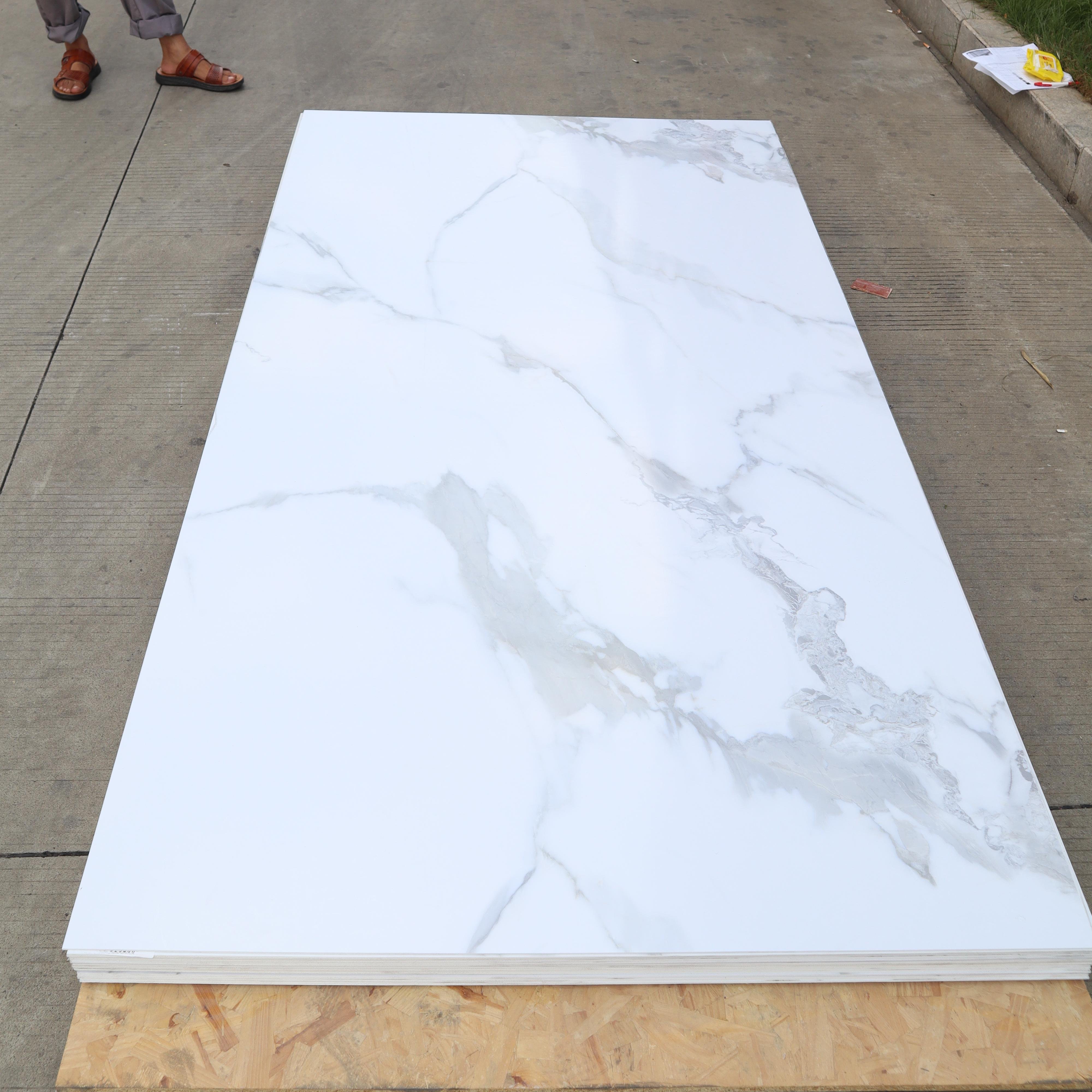 Manufacture High glossy 3mm flexible PVC uv marble sheet& pvc marble sheet for indoor&marble alternative for wall decoration