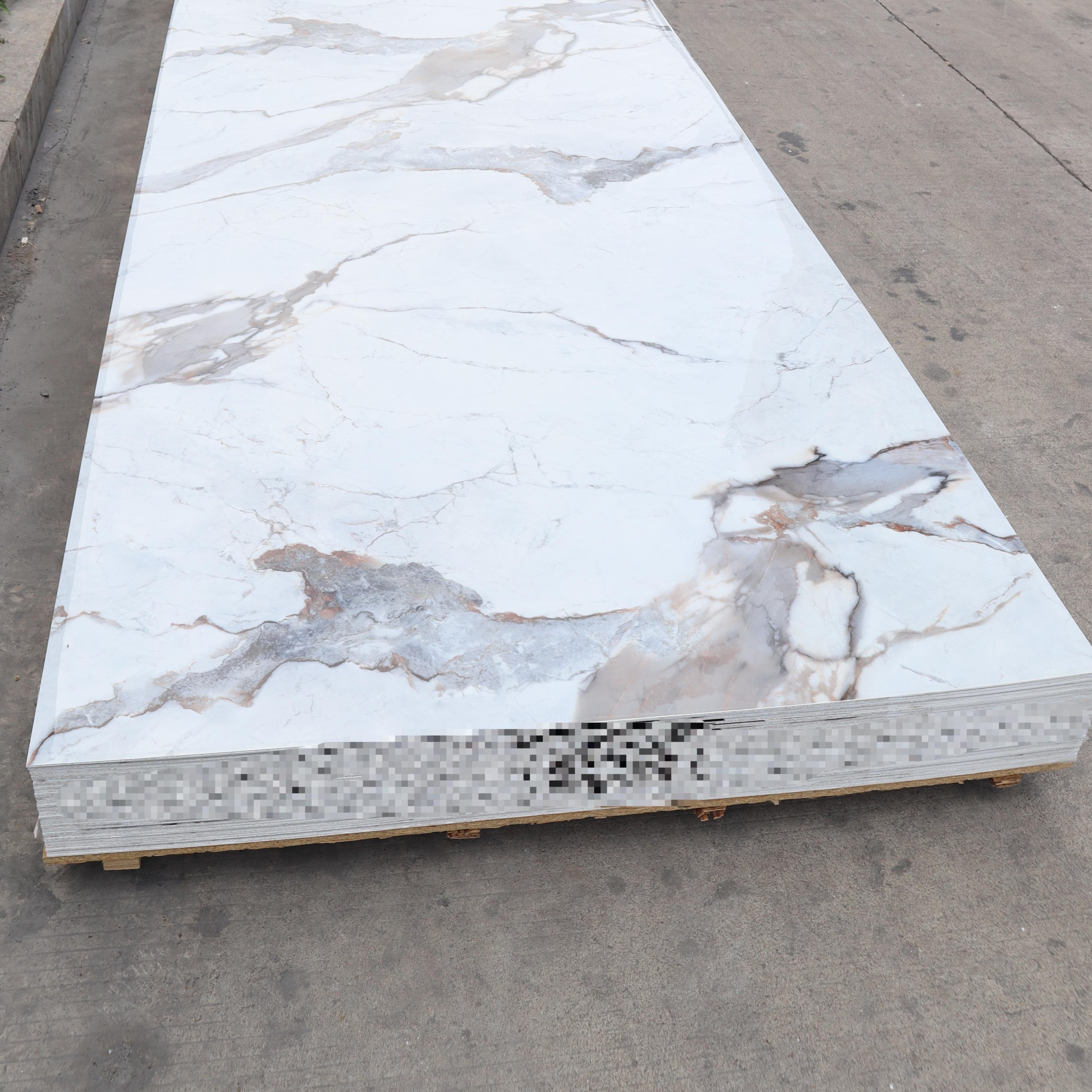 Manufacture High glossy 3mm flexible PVC uv marble sheet& pvc marble sheet for indoor&marble alternative for wall decoration