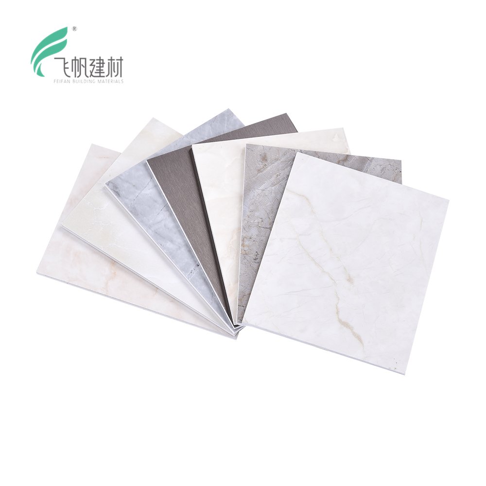 Feifan 1200mm x 2440mm size marble fireproof stone plastic wall panels interior wall board