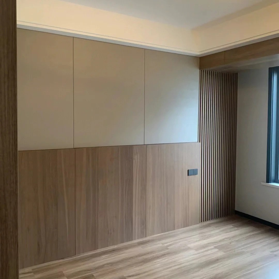 interior Composite Fireproof bamboo charcoal board Wood Veneer Fast Install Wpc Wall Panel Grain Interior Design Waterproof