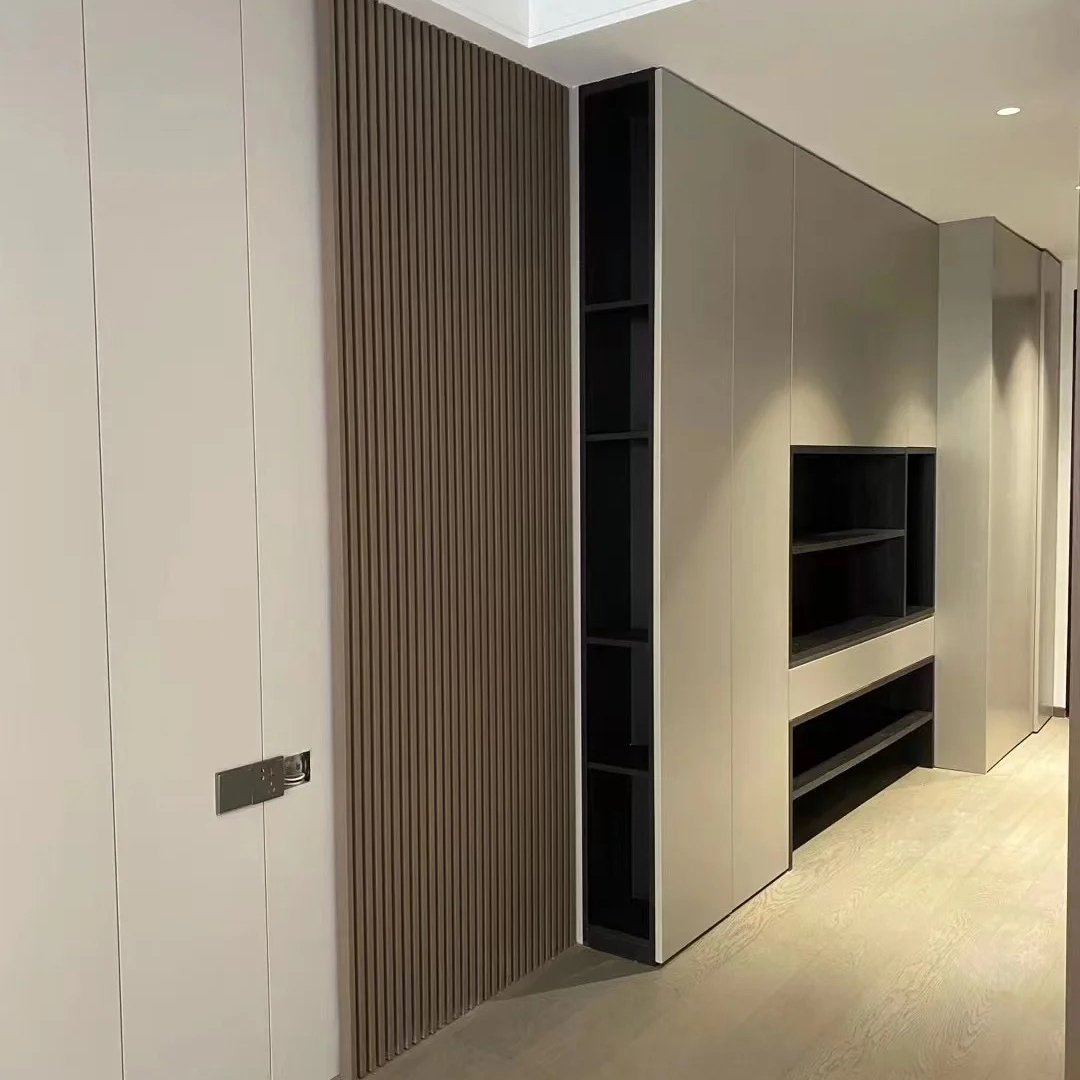interior Composite Fireproof bamboo charcoal board Wood Veneer Fast Install Wpc Wall Panel Grain Interior Design Waterproof