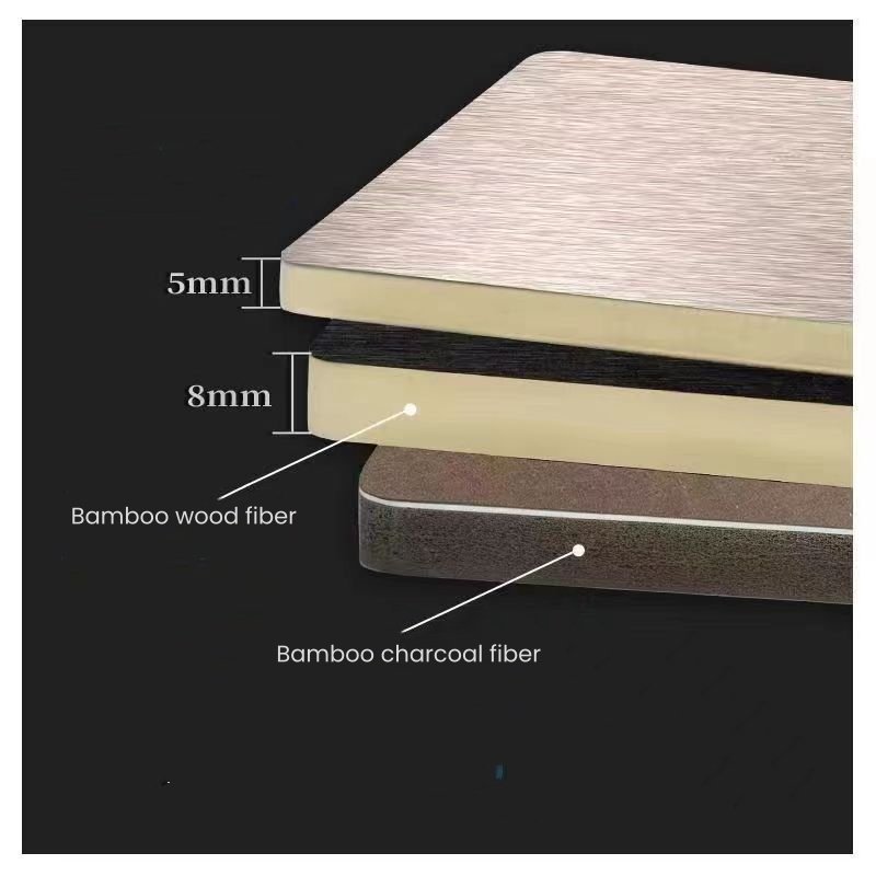 Modern 2400mm Wall Board Bamboo Charcoal Wood Veneer WPC Waterproof Living Room Household