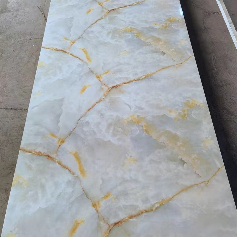 1220*2440 High Gloss Wall Marble Panel PVC Sheet UV Laminated Plastic Marble Sheet