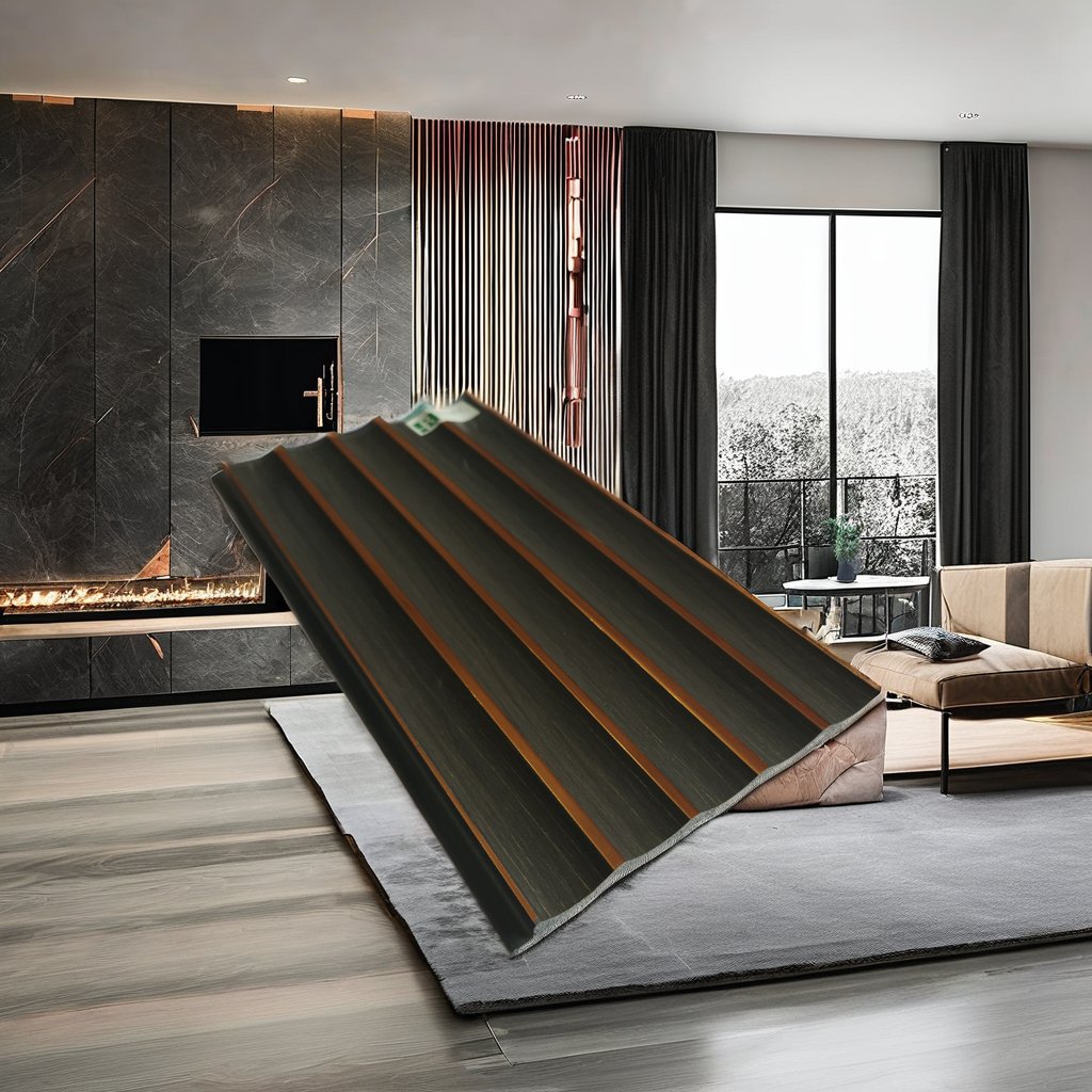 Hottest Eco-Friendly Wall Panel Easy Installation PS Charcoal Louvers Waterproof for Villa Decoration