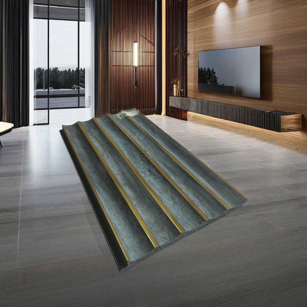 Hottest Eco-Friendly Wall Panel Easy Installation PS Charcoal Louvers Waterproof for Villa Decoration