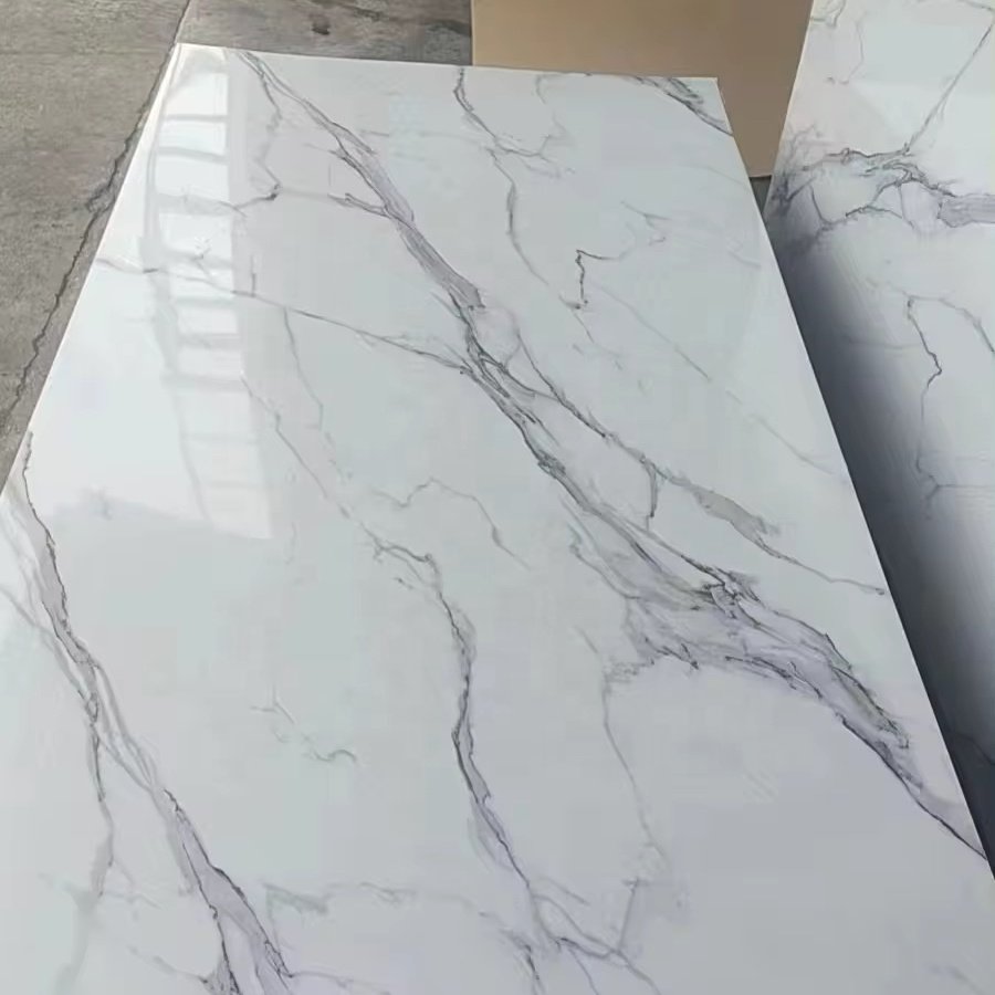 1220*2440*3mm/2.5mm high glossy Pvc Marble Sheet Interior Wall Panel Pvc Marble Sheet Alternative Uv Marble Wall Board