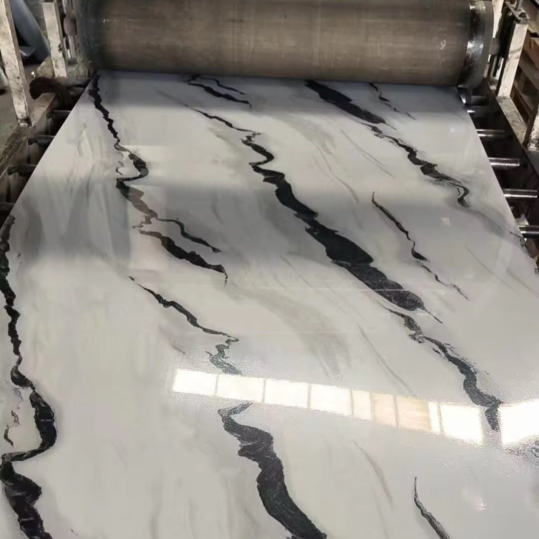 1220*2440*3mm/2.5mm high glossy Pvc Marble Sheet Interior Wall Panel Pvc Marble Sheet Alternative Uv Marble Wall Board