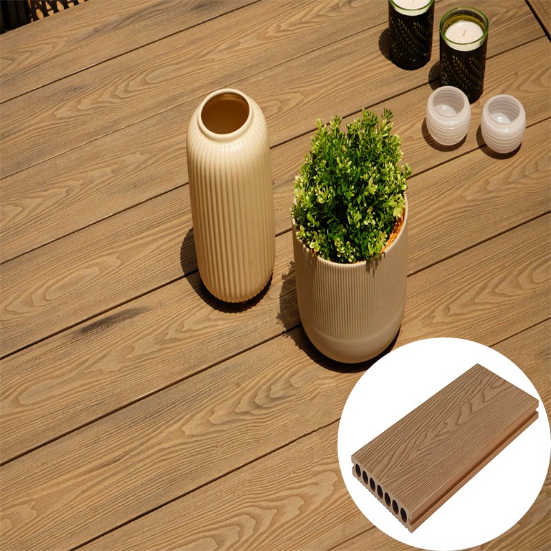 Crack-resistant Plastic Composite Decking WPC Decking Wood Plastic Composite Deck Board Outdoor Hollow WPC Floor Covering