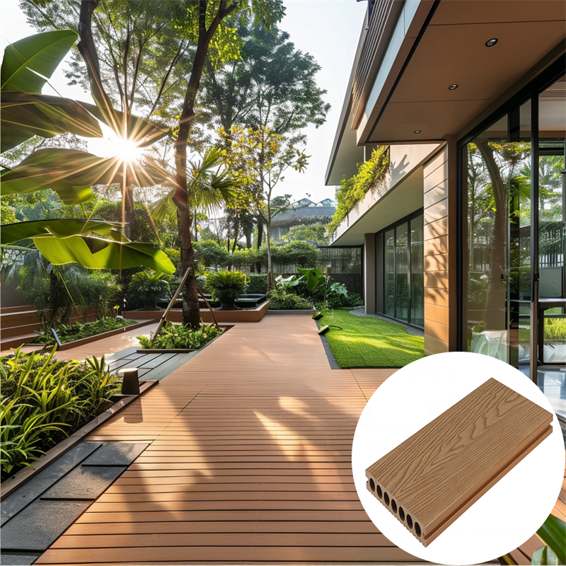 Crack-resistant Plastic Composite Decking WPC Decking Wood Plastic Composite Deck Board Outdoor Hollow WPC Floor Covering
