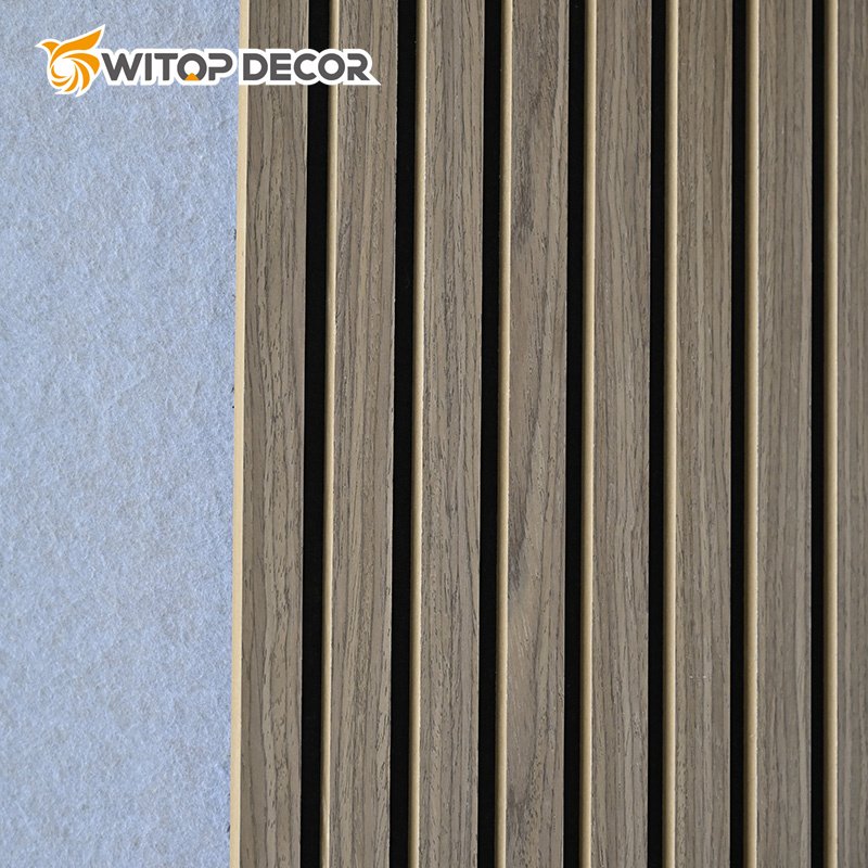 Acoustic Panels MDF Soundproof Material Wooden Wall Slat Natural Walnut Wood Board Polyester Fiber