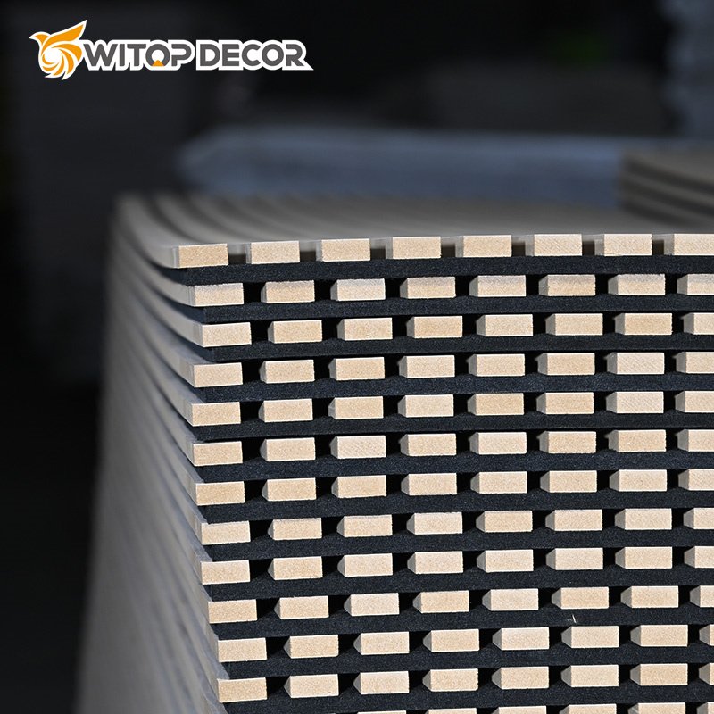 Acoustic Panels MDF Soundproof Material Wooden Wall Slat Natural Walnut Wood Board Polyester Fiber