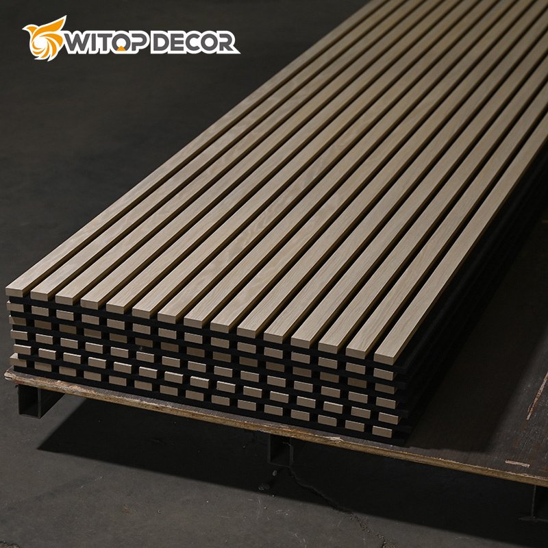 Acoustic Panels MDF Soundproof Material Wooden Wall Slat Natural Walnut Wood Board Polyester Fiber