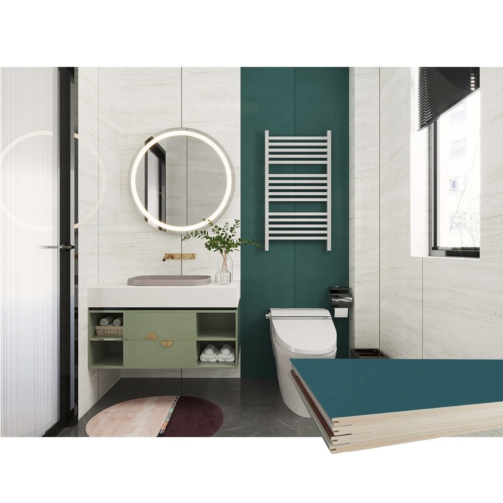 Interior Moisture Proof Grey Marble Bathroom PVC WPC Wall Panels