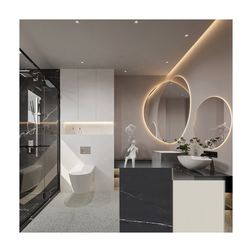 Interior Moisture Proof Grey Marble Bathroom PVC WPC Wall Panels