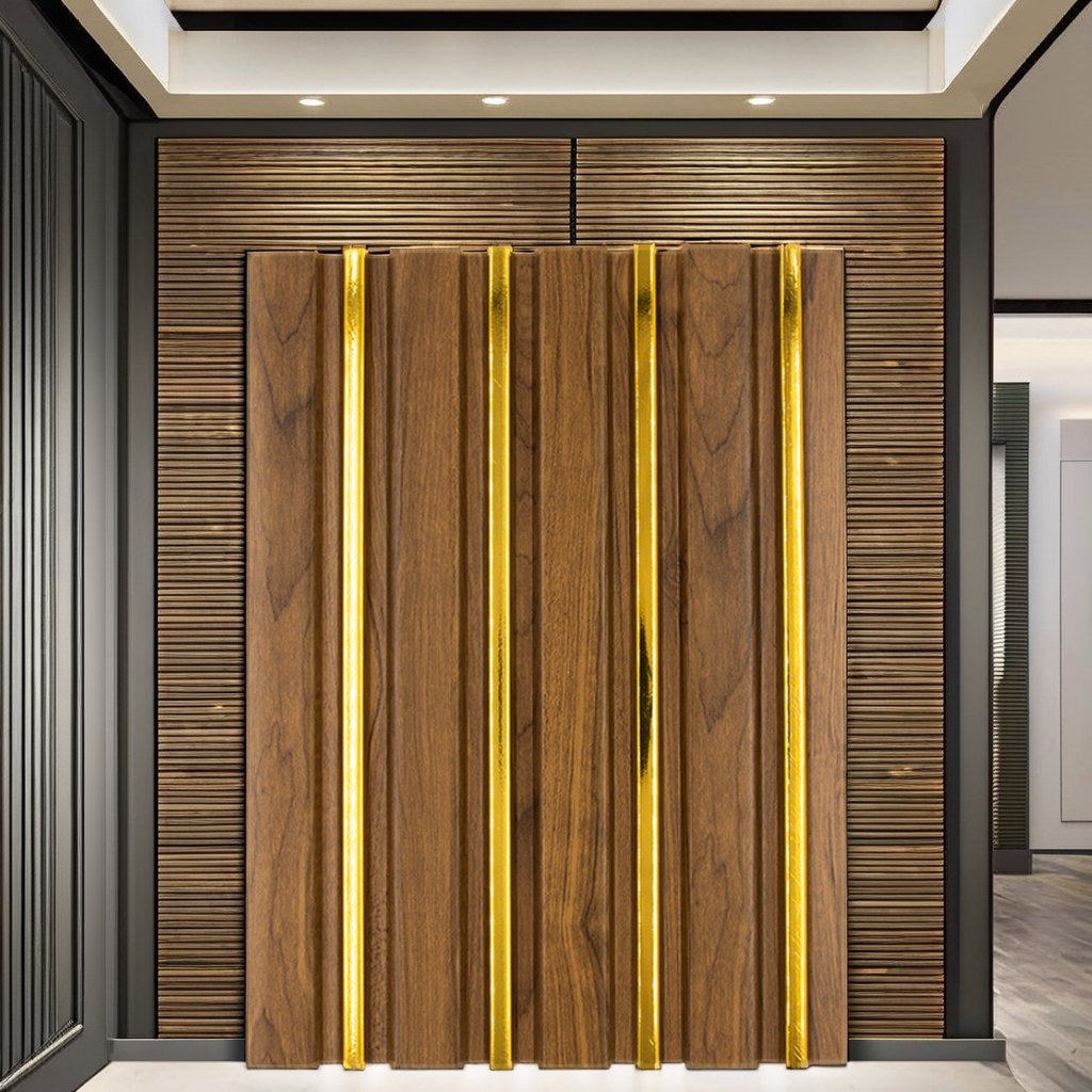 Eco-Friendly PS Wall Panel Easy-to-Install Charcoal Louvers for Indoor-Exterior Office & Villa Walls 1-Year Warranty