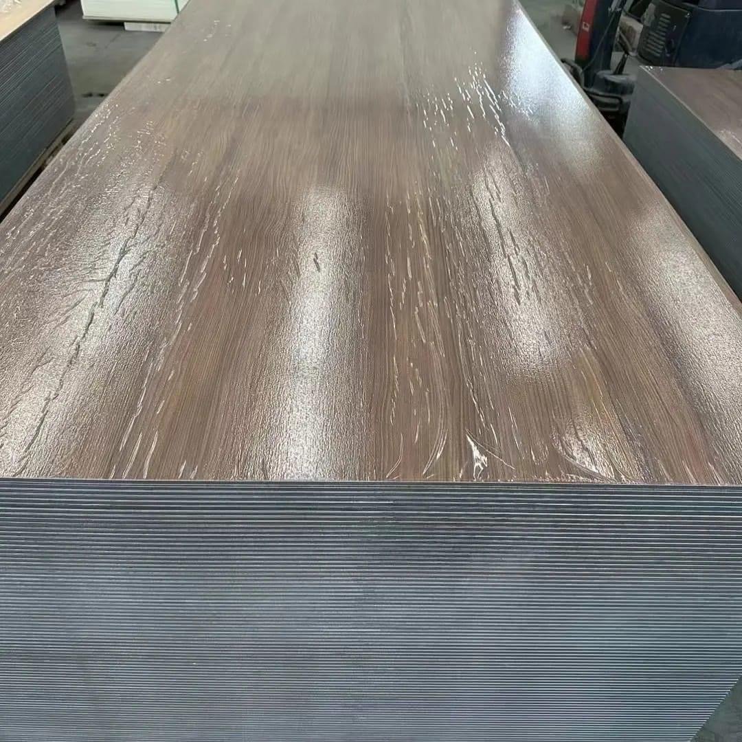 Hot Sale Wood Grain Carbon Crystal Plate Decorative Bamboo Carbon Fiber Wood Veneer Wall Panel Bamboo Charcoal Wood Veneer