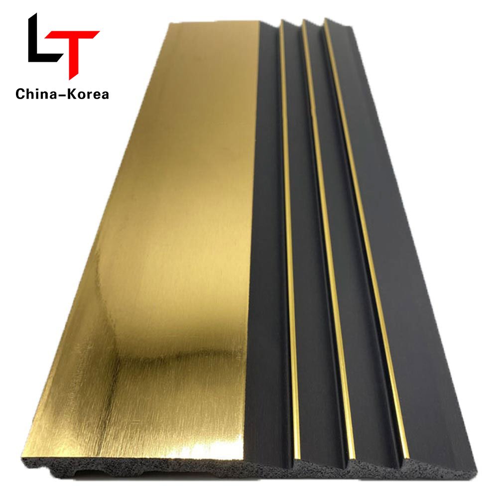 LT Factory Direct Vinyl 3D PS WPC fluted wall panels Wooden Cladding back Board Co-extrusion foam Wood Plastic Composite Slatted