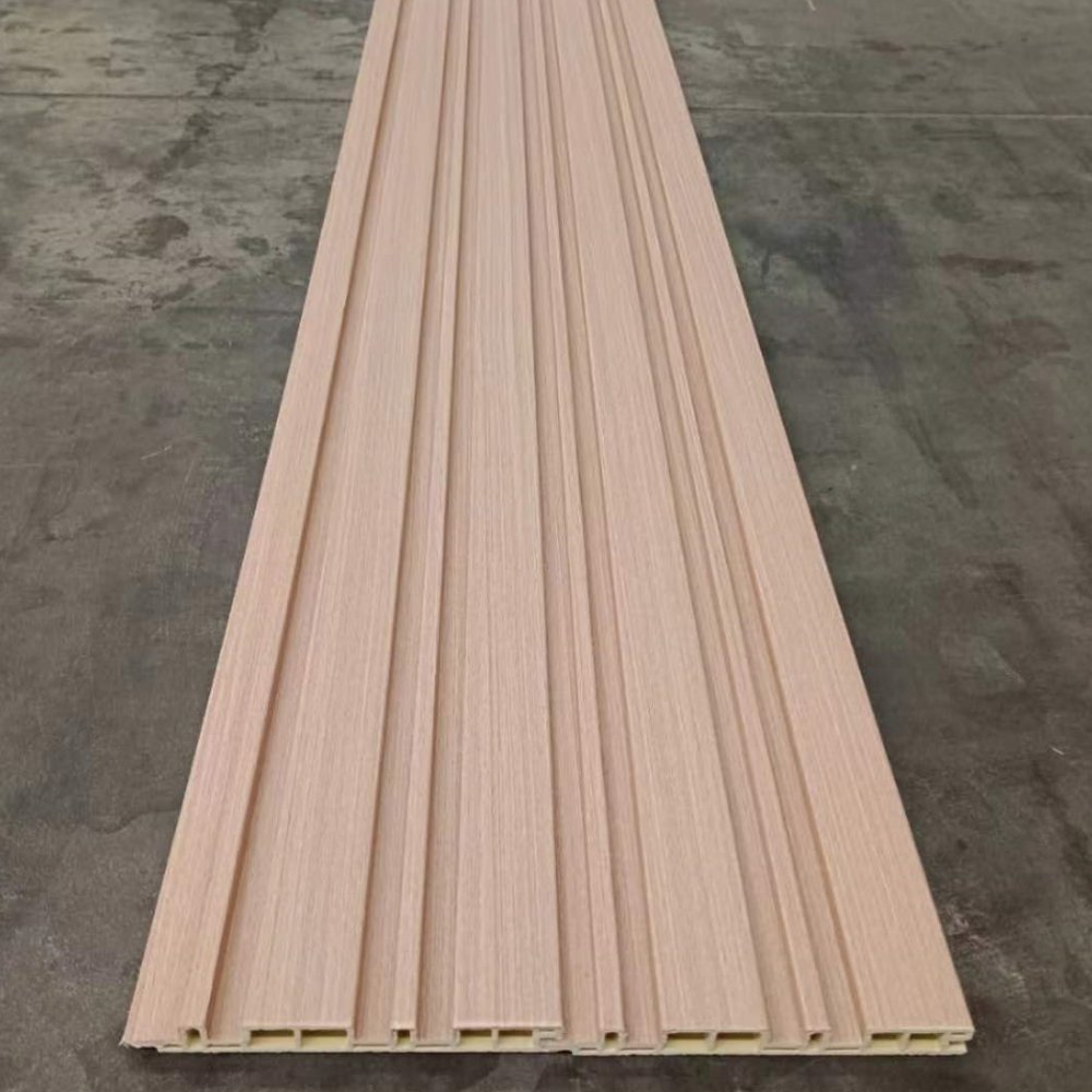 160*24mm Quality Indoor Wood alternative panels WPC fluted 3D wood plastic composite wall panel