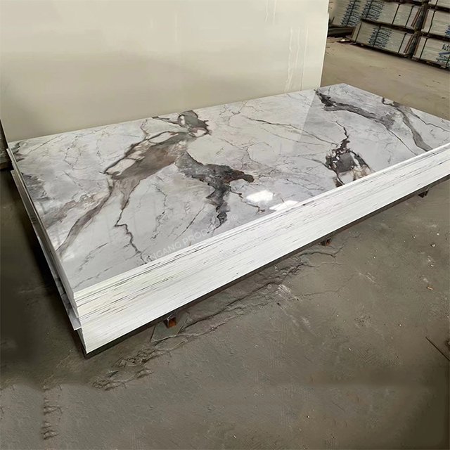 High Glossy Marble Alternative Wall Panel Board PVC UV Marble Sheet For Interior Decoration