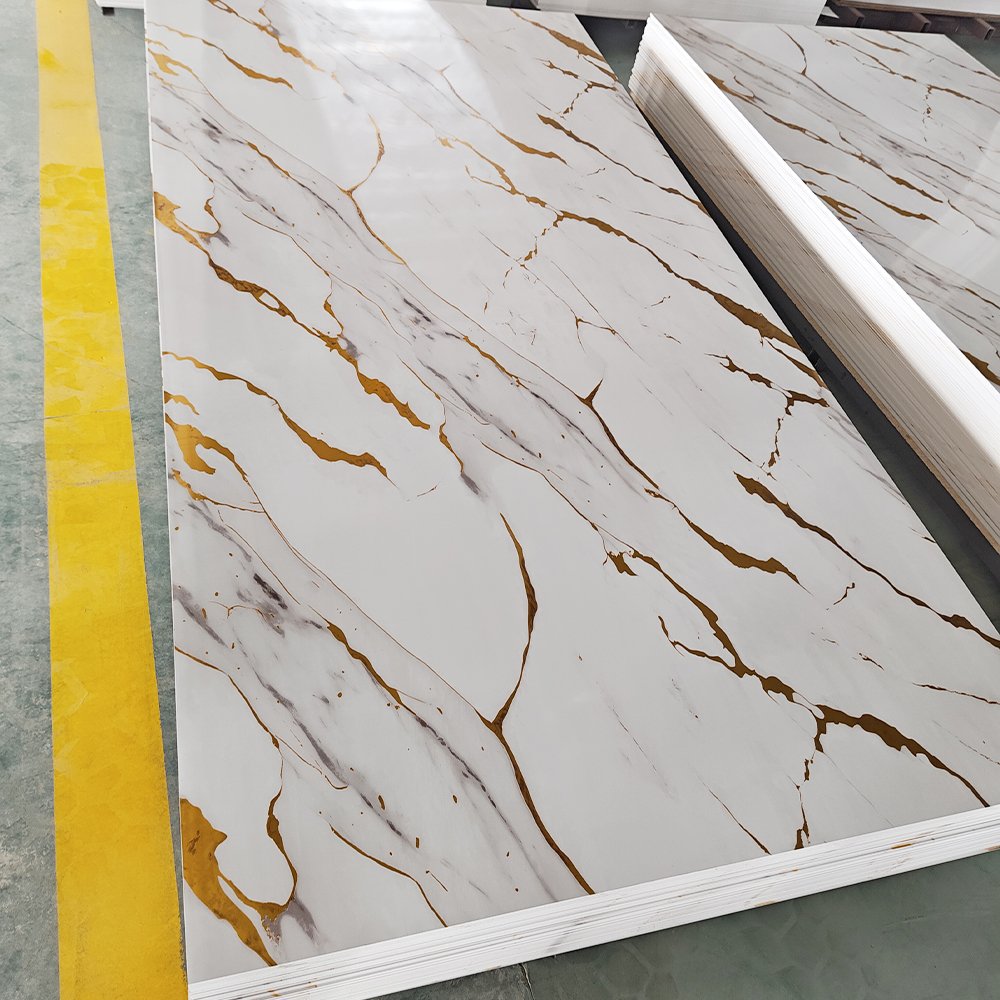 3mm 5mm High glossy 3D printing UV PVC Cladding Boards PVC plastic marble sheet wall panel