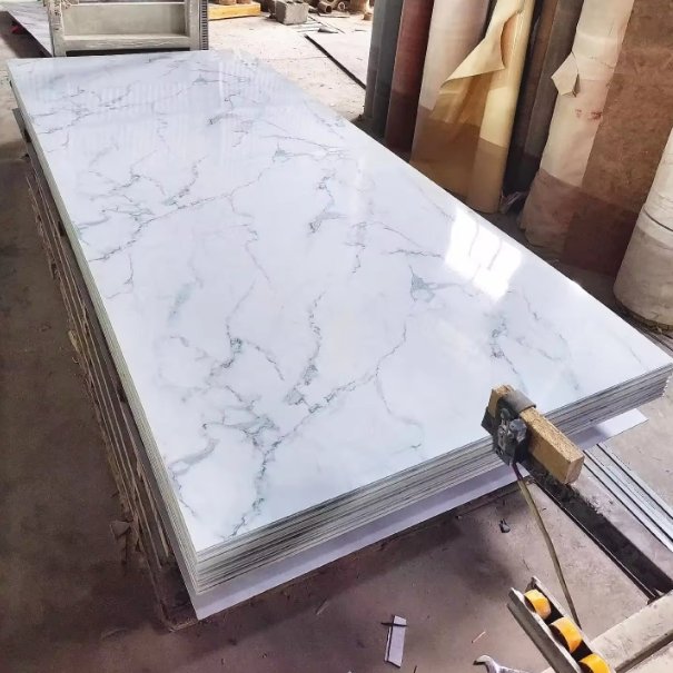 3mm 5mm High glossy 3D printing UV PVC Cladding Boards PVC plastic marble sheet wall panel