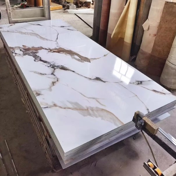 3mm 5mm High glossy 3D printing UV PVC Cladding Boards PVC plastic marble sheet wall panel