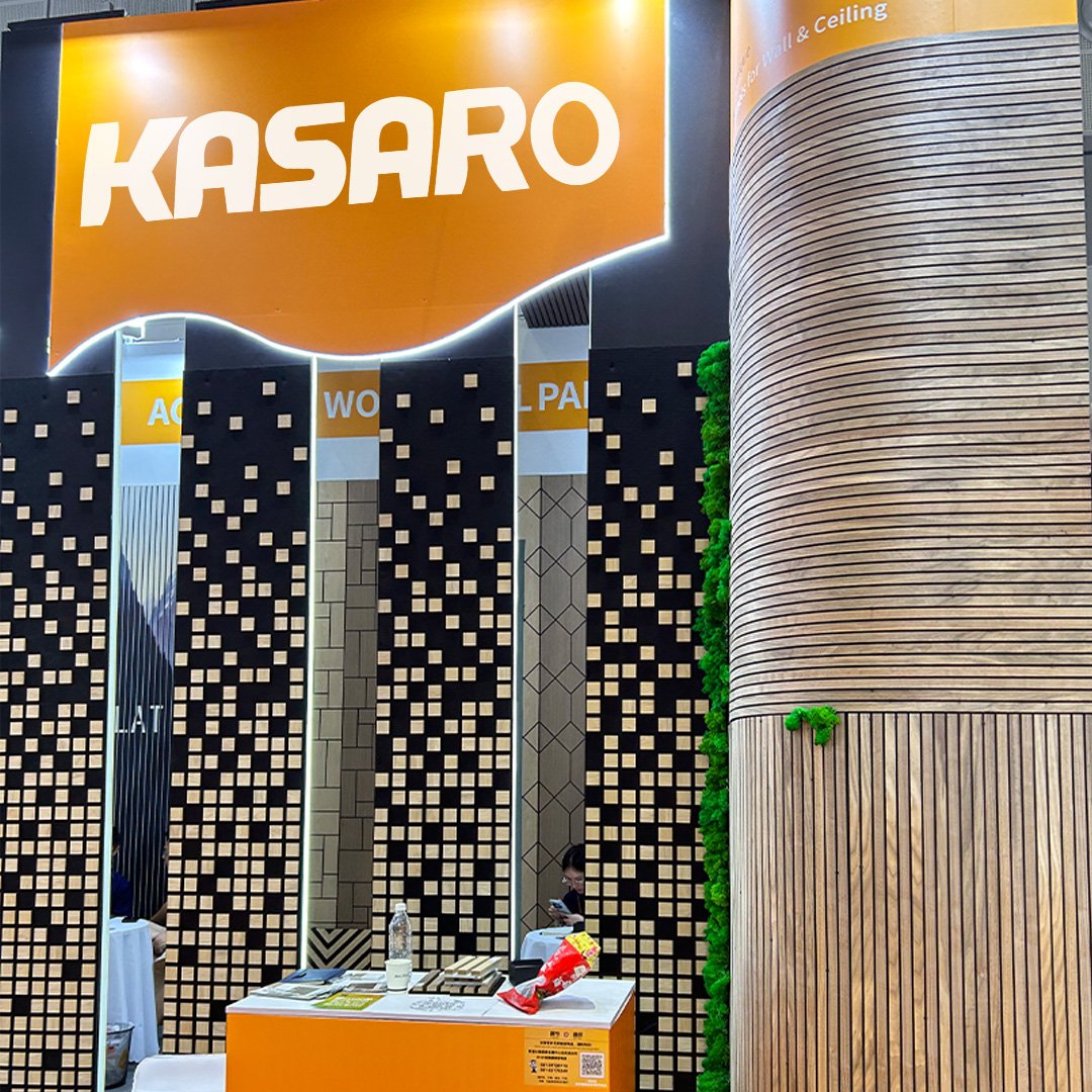 KASARO Customized High Density Sound Absorbing Polyester Acoustic Panels Flexible Wave Board MDF Wood Wall Panel