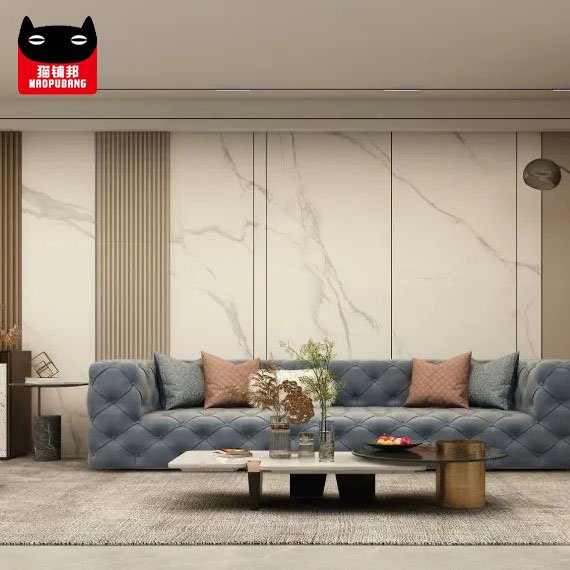 PVC Marble Background Wall Sheet Board Carbon Crystal / Bamboo Charcoal Wood Veneer Wall Panel