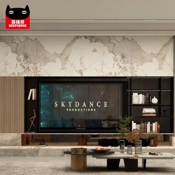 PVC Marble Background Wall Sheet Board Carbon Crystal / Bamboo Charcoal Wood Veneer Wall Panel