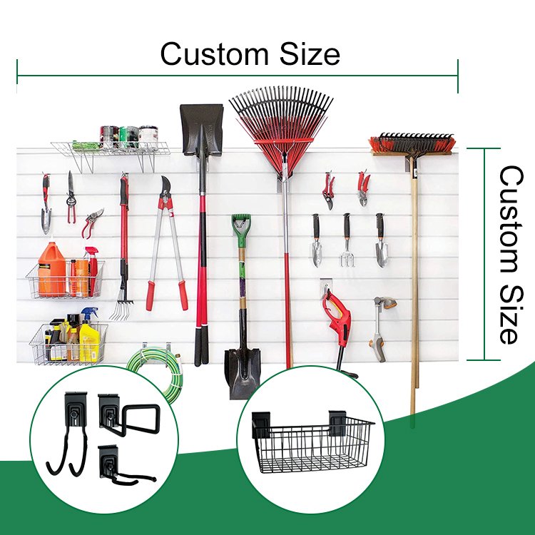 USA Displays Garage Wall Organizer Panel Heavy Duty Pvc Slatwall Display Shelves Board For Hanging Hooks
