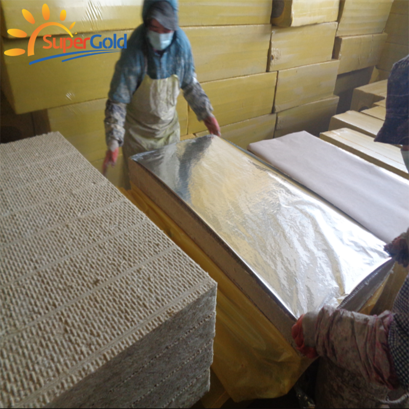 Building materials rock wool board insulation compressed rock wool board insulation with aluminum foil facing