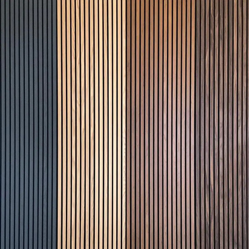 Apolloxy Mdf wood Pet Strip Sound-Absorbing fluted panel Acoustic Board Solid oak Wooden soundproof Slat Panel For Wall Panels