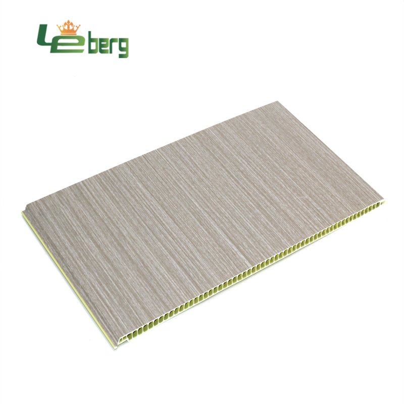 V/ Flat Gap Waterproof and Fireproof PVC Surface Wood Bamboo Fiber Ceiling Wall Panel For Interior Decoration
