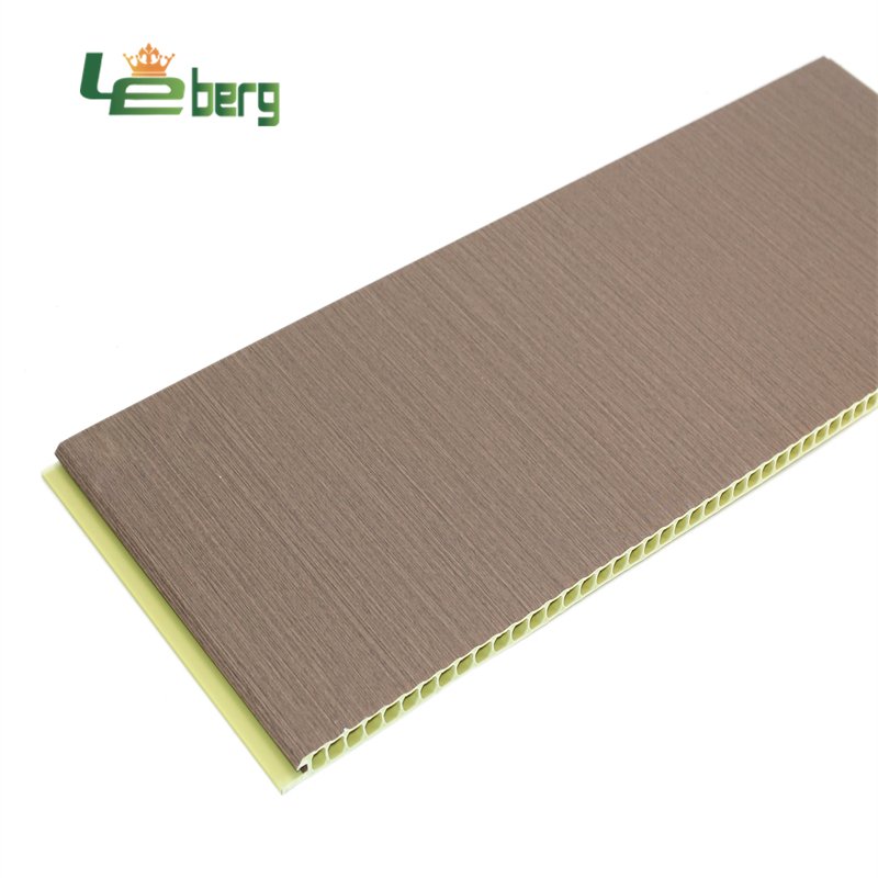V/ Flat Gap Waterproof and Fireproof PVC Surface Wood Bamboo Fiber Ceiling Wall Panel For Interior Decoration