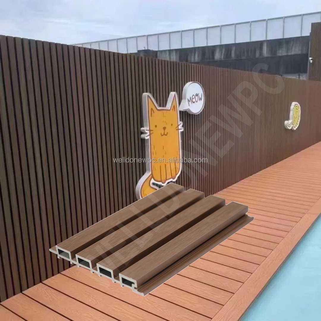 Wood Facade Co-extrusion WPC Exterior Wall Cladding WPC Great Wall Panels Decorative Wood Plastic Composite Wall Board