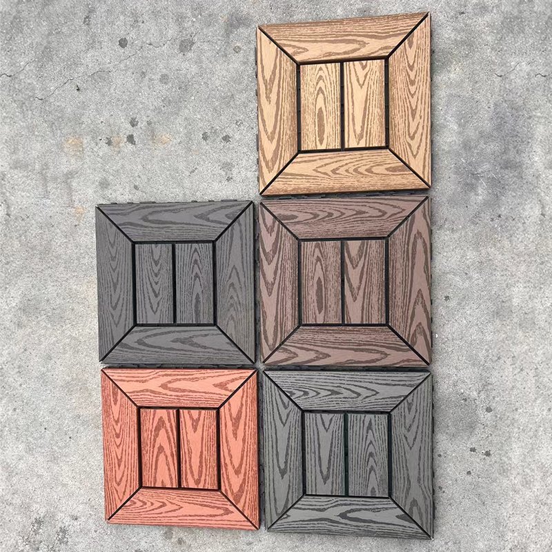 Bamboo fiber wpc diy board decking tile wood plastic composite diy wpc deck