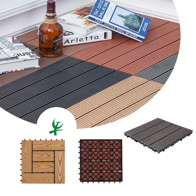 Bamboo fiber wpc diy board decking tile wood plastic composite diy wpc deck