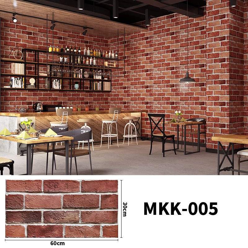 Fashion Restaurant Interior Design Easy Clean Panel PVC Wall Self Adhesive Waterproof Foam Bricks Wallpaper 3d Foam Wall Panel
