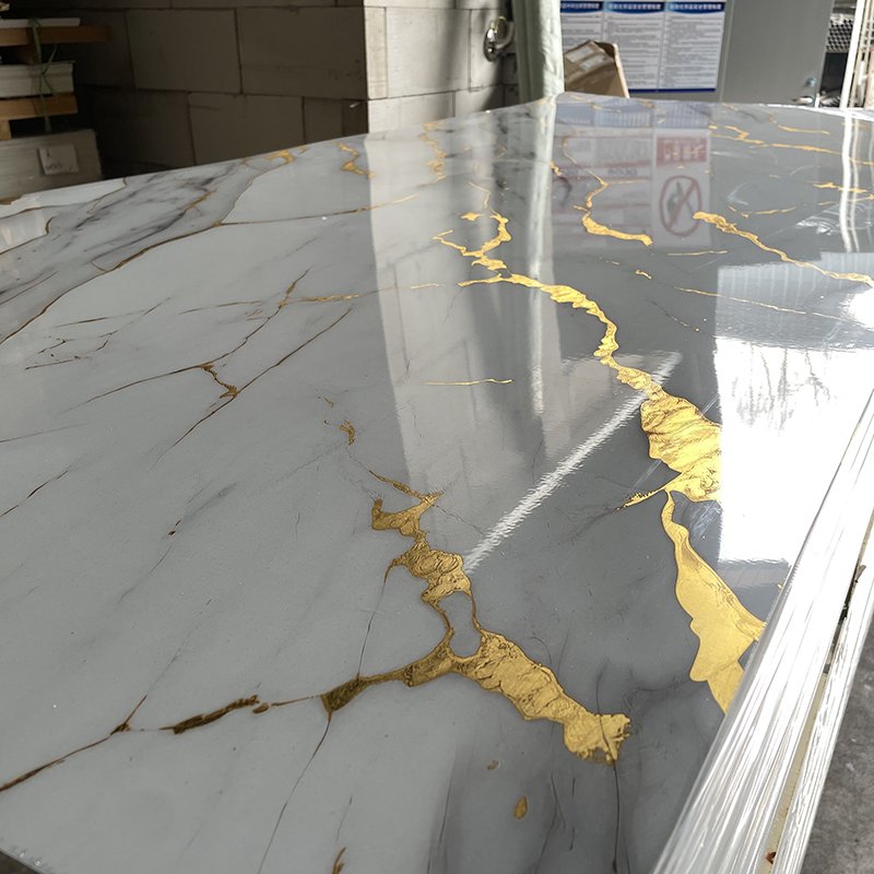 PVC marble wall panels Glossy matt Embossed can be customized color marble sheet & other panels for home decoration modern