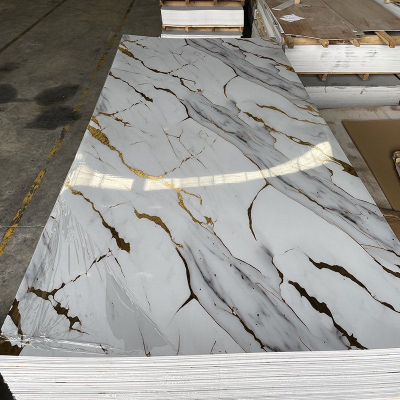 PVC marble wall panels Glossy matt Embossed can be customized color marble sheet & other panels for home decoration modern