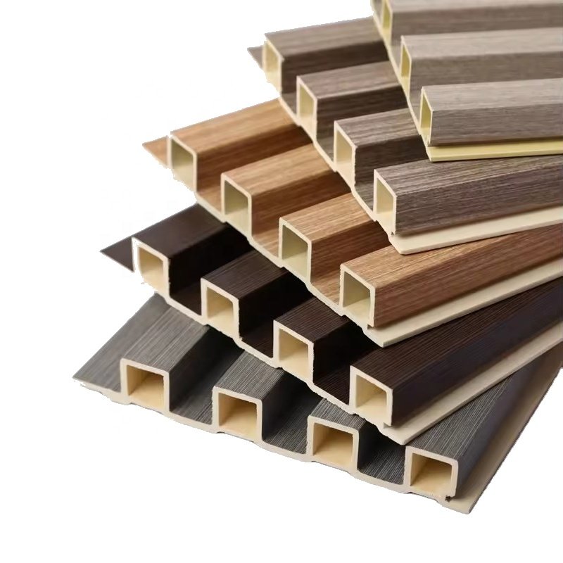 Waterproof wood plastic WPC wall panel cladding indoor hollow WPC panels for interior decoration, WPC fence boards sheet