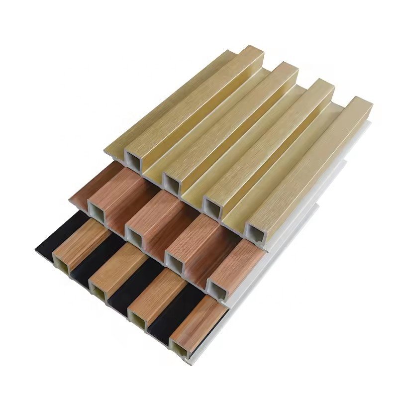 Waterproof wood plastic WPC wall panel cladding indoor hollow WPC panels for interior decoration, WPC fence boards sheet