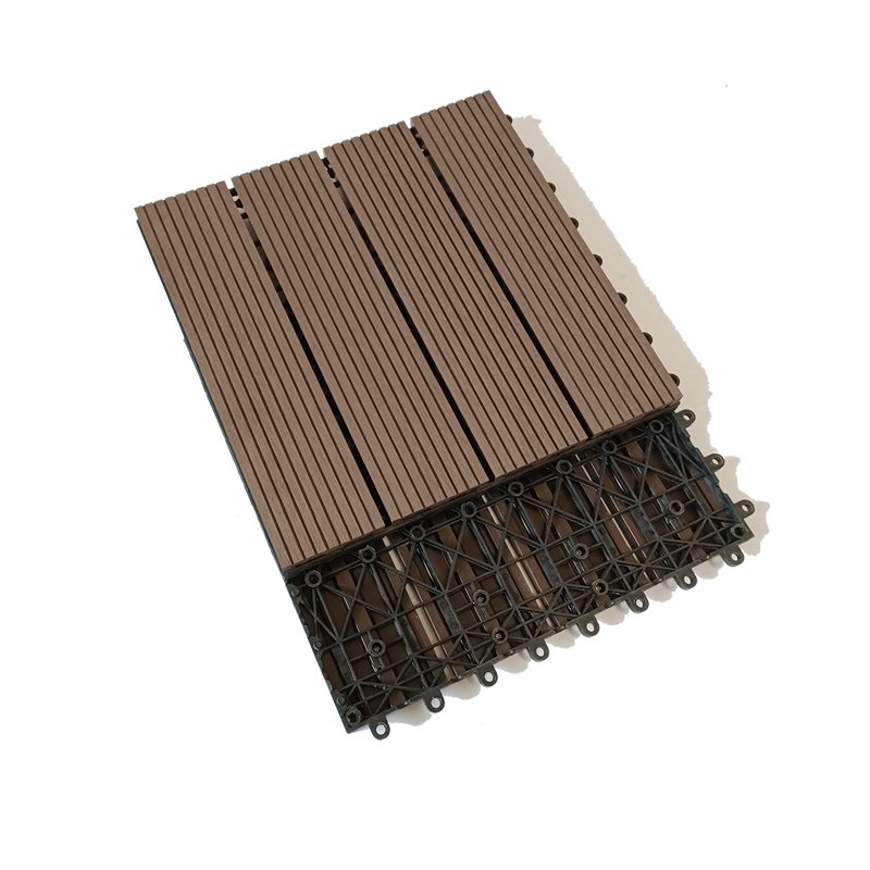 Easy to install Outdoor Plastic Wood Composite Deck Tile WPC DIY Patio Decking Material Options 300 * 300 * 22 mm Floor Tiles