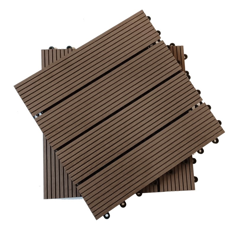 Easy to install Outdoor Plastic Wood Composite Deck Tile WPC DIY Patio Decking Material Options 300 * 300 * 22 mm Floor Tiles